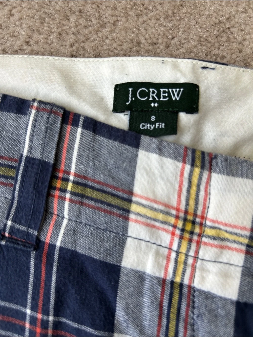J. Crew Size 8 Navy Plaid Women’s Shorts